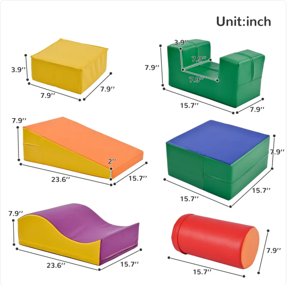 Multicolor 6-in-1 Kids' Foam Playset